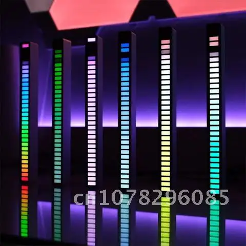 LED Light RGB Sound Control Voice-Activated Pickup Rhythm Strip Music Night Lamp APP Control Computer USB/Rechargeable Battery