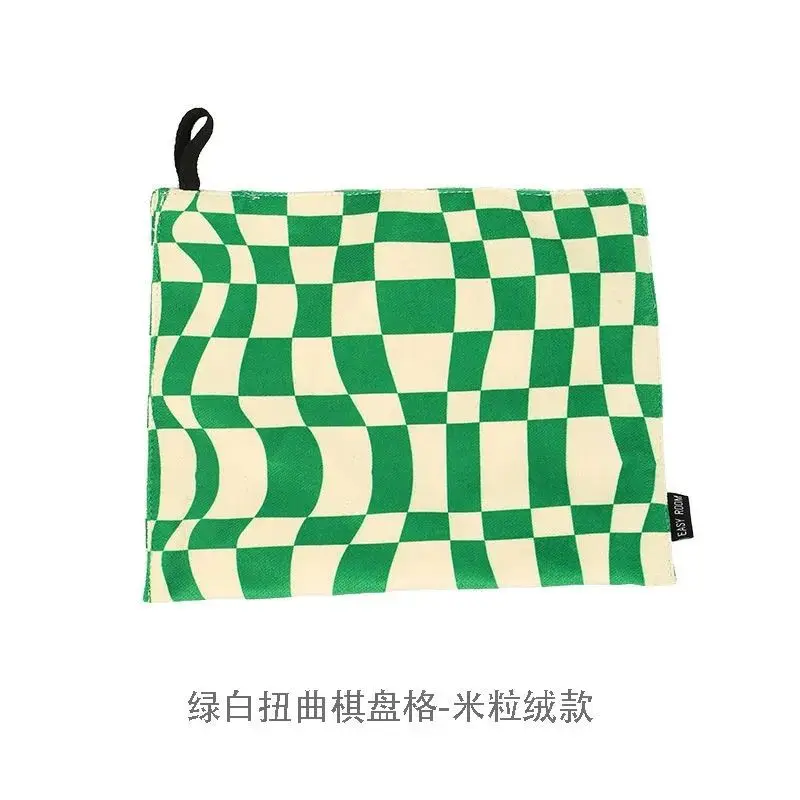 

Vintage Checkerboard Knitted Tissue Bag Tissue Box Home Living Room Tea Table Tissue Box Kitchen Desktop Holder Storage Box