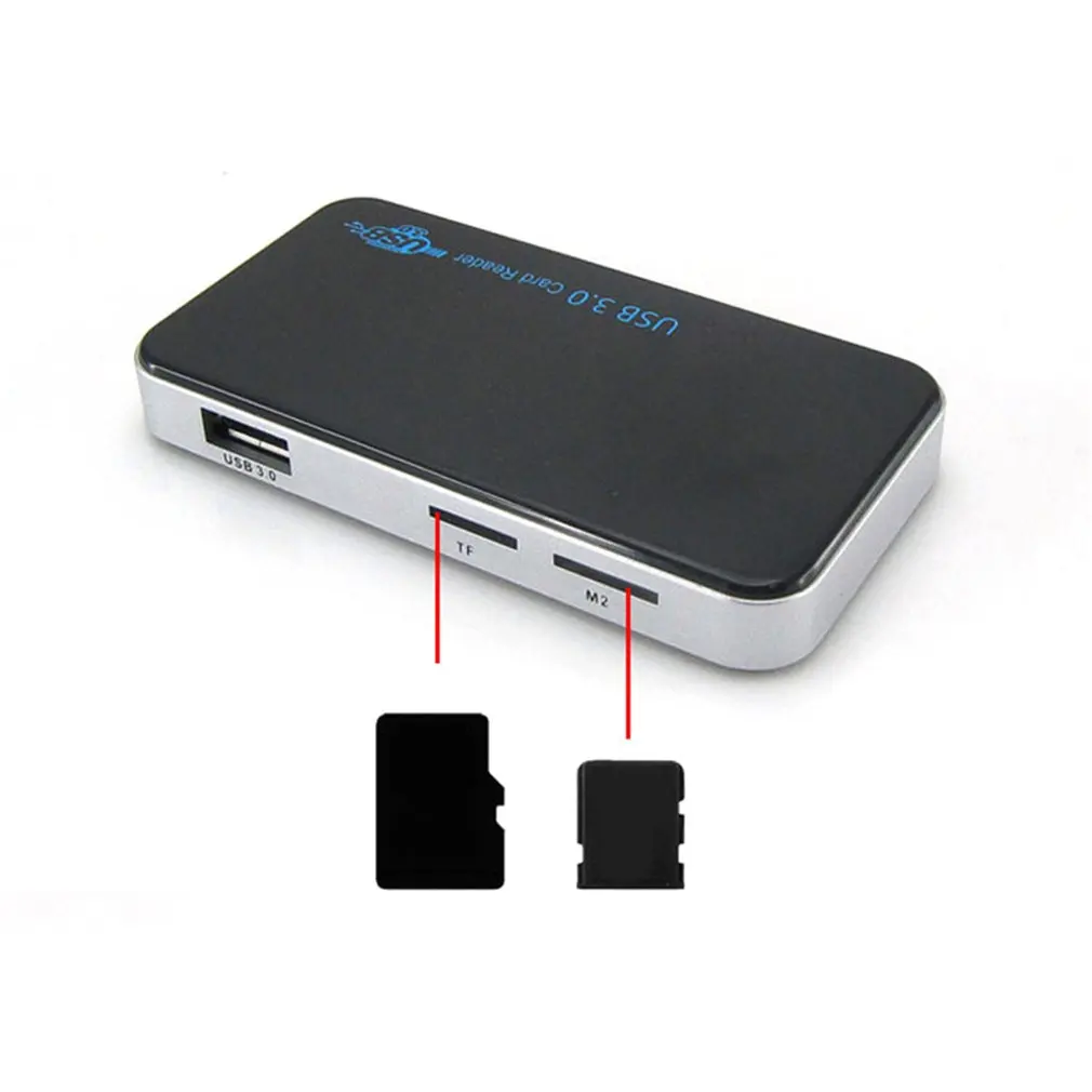 Adaptador de lector de tarjetas múltiples USB 3,0 todo en 1, lector de tarjetas USB de alta velocidad de 5Gbps para tarjetas digitales seguras TF SD XD CF