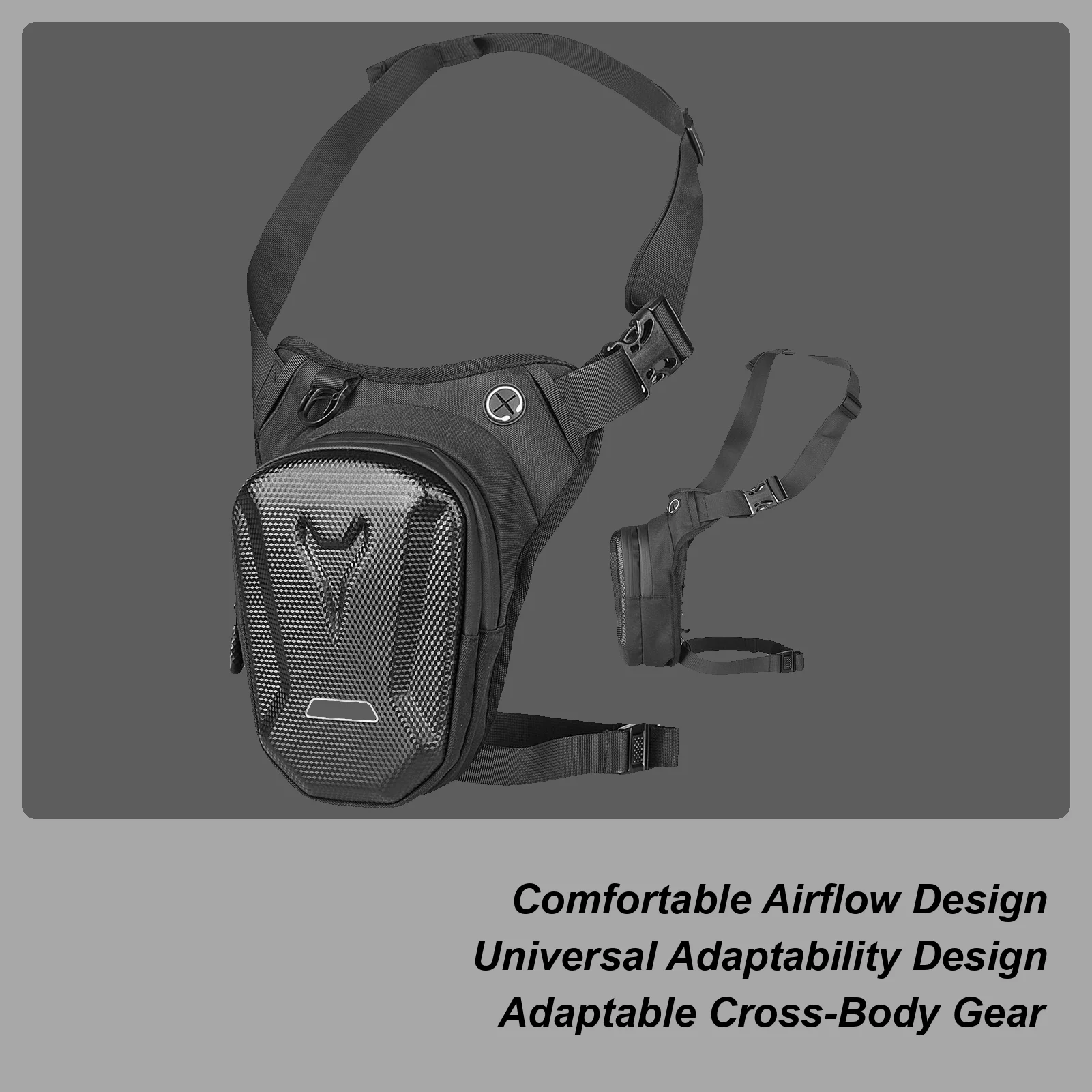 Men Motorcycle Leg Bag Multifunctional Waterproof Adjustable Fanny Pack Shoulder Thigh Bags With Zipper For Cycling Hiking