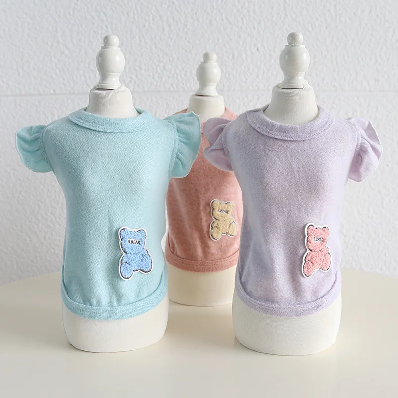 Otoño e Invierno nuevo oso de peluche suéter de manga voladora ropa para perros y gatos ropa para mascotas Sudadera con capucha ropa para cachorros para perros pequeños