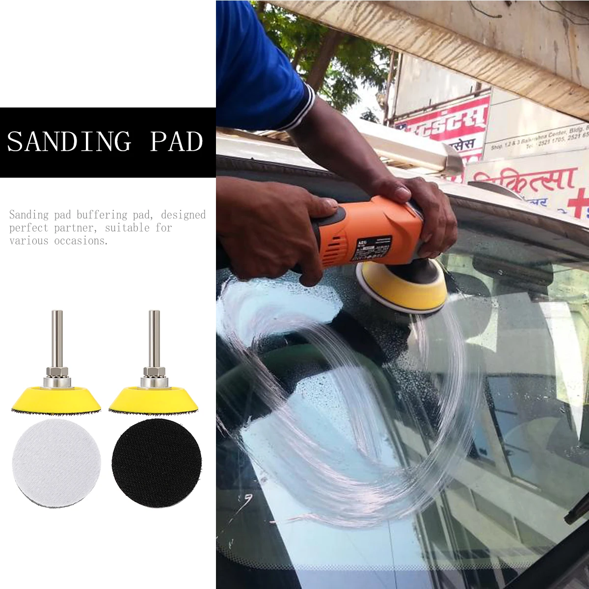 

4 Pcs Black S Discs Sponge Hook Loop Pad Kit Drill Attachment Polished H Tool Accessories Flocking Rotary Tools