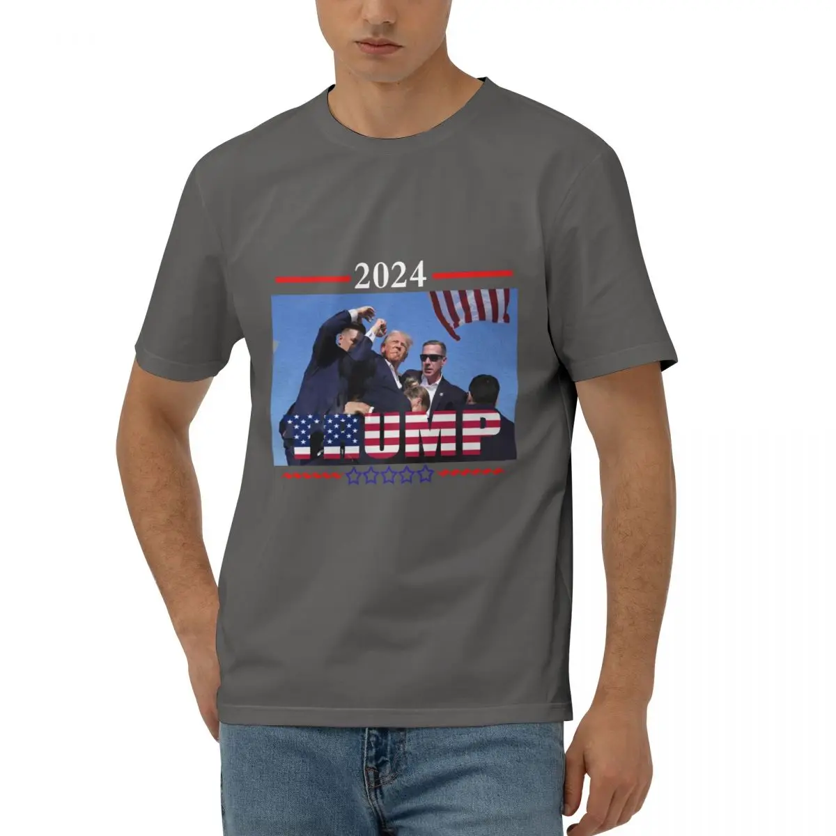 

Short T-Shirt Donald Trump 2024 Men Women, Crew Neck T-shirt President Trump Take America Back Election Fighting614381421