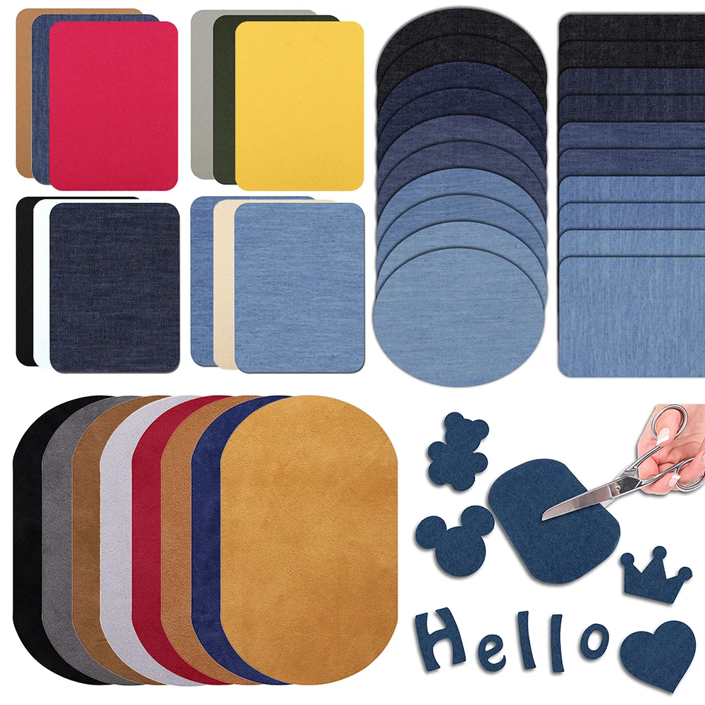 1PC Iron on Patches for Clothing Repair Denim Suede Patches for Jeans Mending Trousers Cotton Denim Fabric Patches Quick Fix DIY