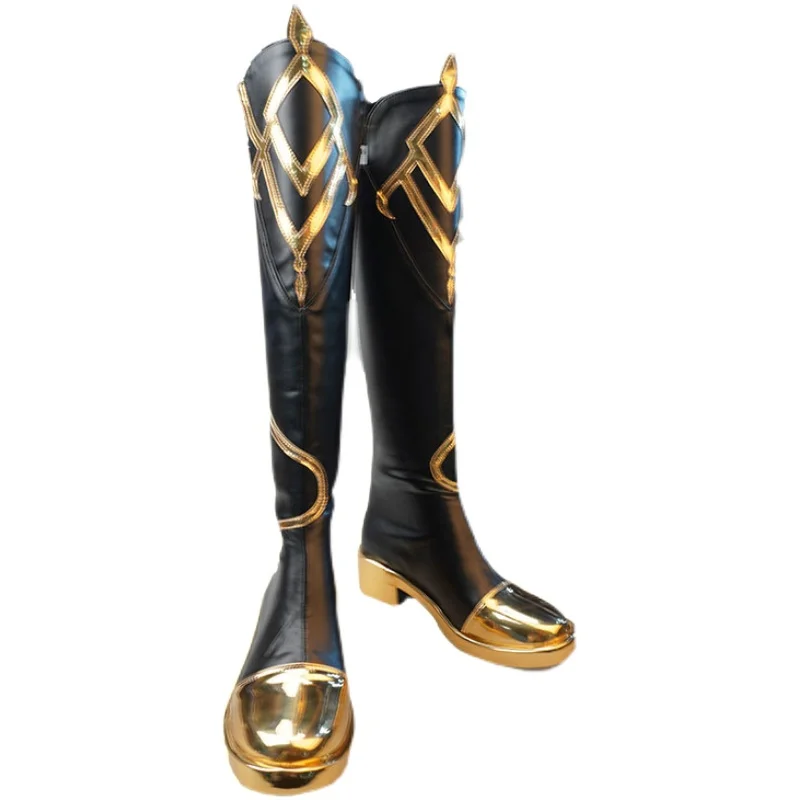 Aether cosplay sapatos genshin impacto viajantes couro do plutônio sapatos halloween botas de carnaval cosplay adereços feitos sob encomenda