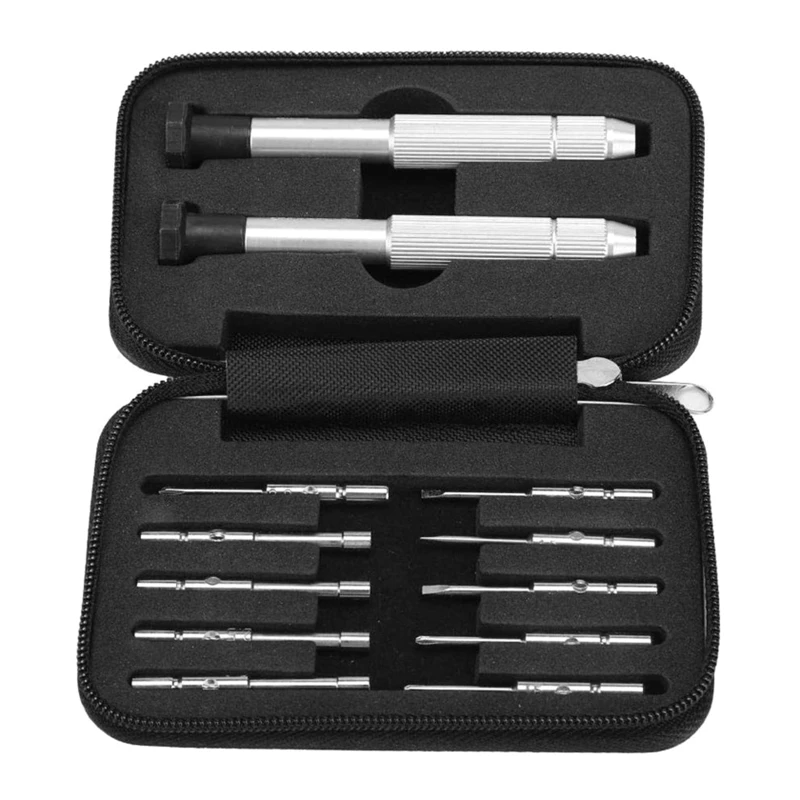 Multifunctional Aluminum Small Screwdriver with 10-style Screwdrivers