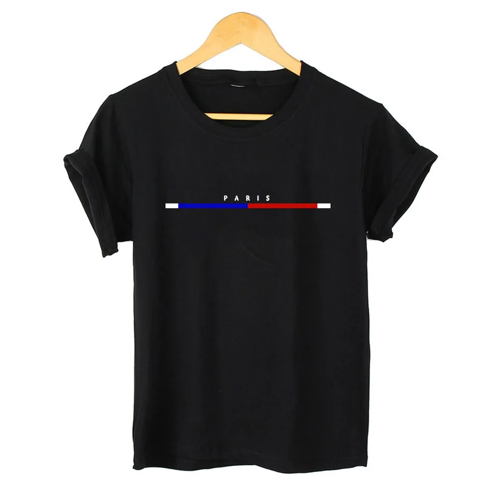 

Paris Printed 100% Cotton Women's T-shirt 2024 Summer Hot Selling Fashion Casual Short Sleeve Harajuku Street Plus Size Top