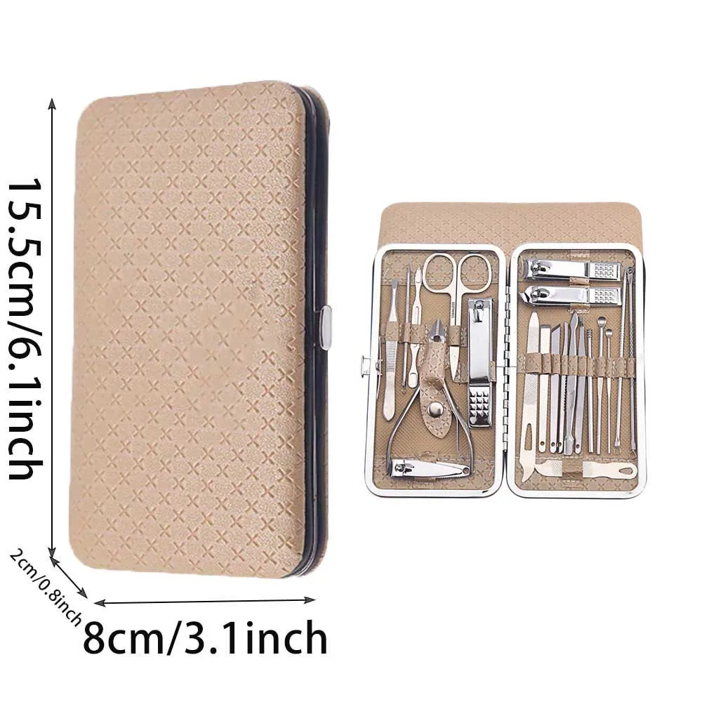 Practical Nail Clipper Set Multi-functional Manicure Set with Storage Box Butterfly Letter Initial 26 Letters Pattern