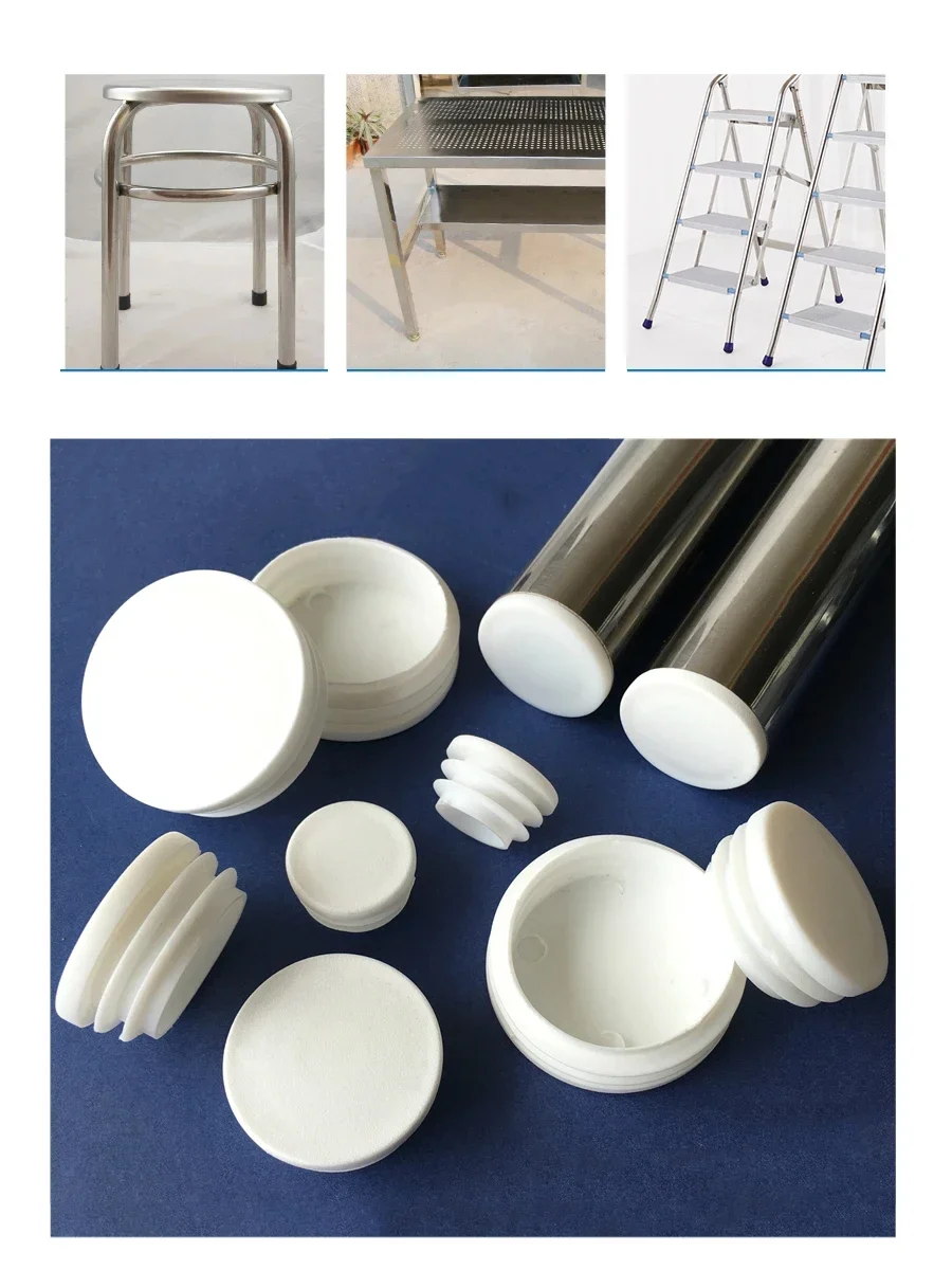 Dia13/16/19/20/22/25/28/30/32/38/40/42/45/48/50/53/58/60~114mm White Round Plastic Blanking End Caps Tube Pipe Inserts Plug Bung image 6