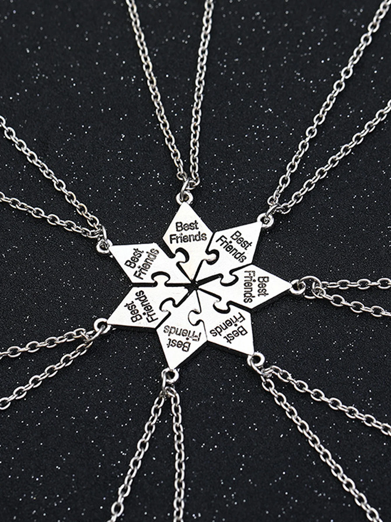 New trend multi-person patchwork necklace best friends Gang monogram pendant friendship clavicle chain ins advanced sense