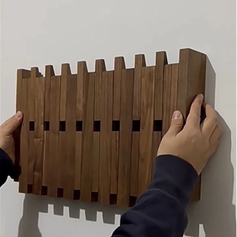 Creative Keyboard Coat Stand Black Walnut Porch Decoration Wall Coat Rack Living Room Bedroom Home Decor Key Storage Interior image 2