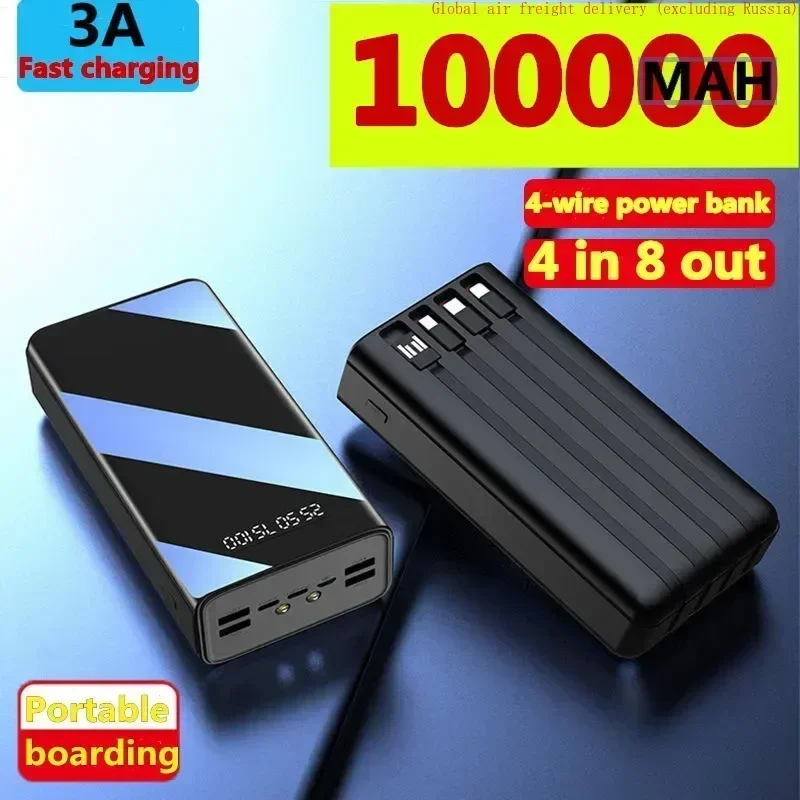 3A 100000mAh USB fast charging power supply LED display portable mobile phone tablet external battery charging source battery