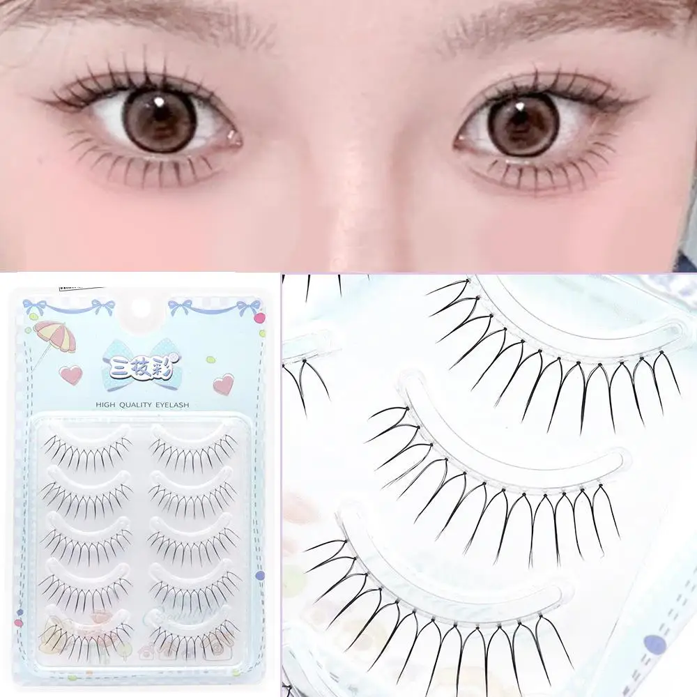 ใหม่ 10/5 คู่K-Pop U-รูปขนตาปลอมการ์ตูนEye Lash ExtensionเกาหลีIdolคอสเพลย์DIY Eye LashesธรรมชาติWispyขนตา