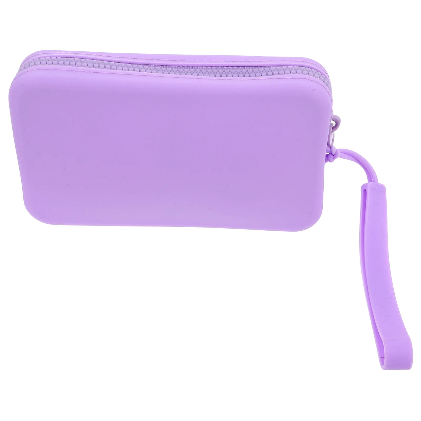 

Silicone Small Waterproof Makeup Bag Rectangular Zipper Closure Pouch Portable Travel Toiletry Organizer Purple