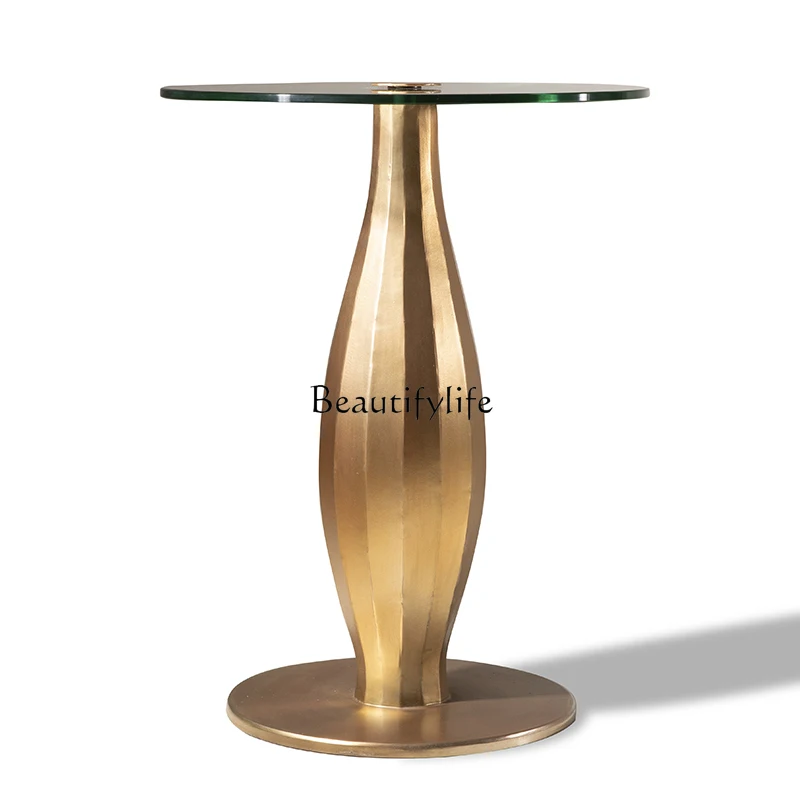 

Wrought iron coffee table retro metal tripod neoclassical light luxury coffee table