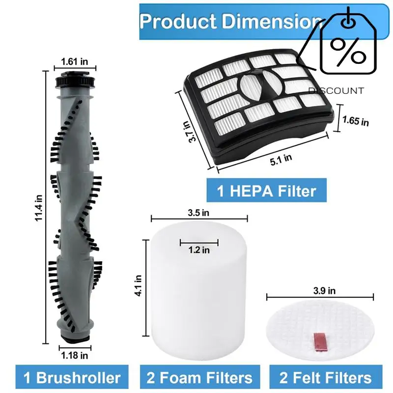NV500 Brush Roller Belts Filter Replacement Kit For Shark Rotator Lift-Away Upright Vacuum NV550 NV501 Replacement Part-Y48A
