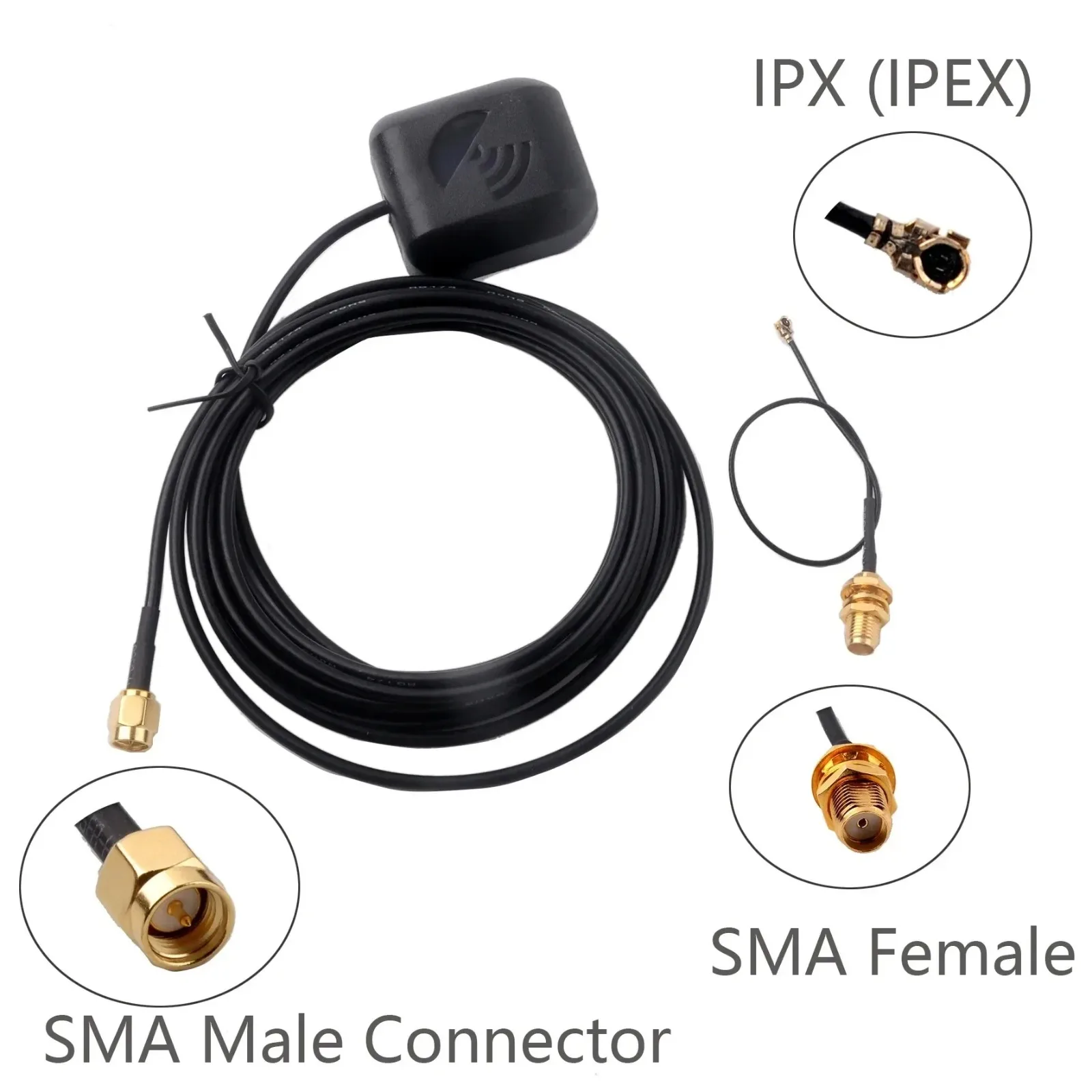 GPS Module with Antenna 56 Channels 1-10Hz Update Rate IP67 Waterproof for Drones and Car Navigation