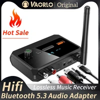 Receptor de Audio Bluetooth 5,3, compatible con USB, reproducción de disco en U, adaptador inalámbrico R/L 2 RCA/3,5 MM AUX/conector de fibra óptica para altavoz de Kit de coche