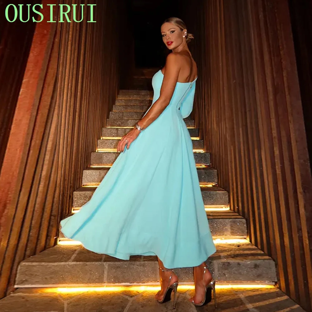 OUSIRUI élégant fleur découpé Maxi robes femmes mode une épaule manches dos nu robe Chic dame fête Club robes