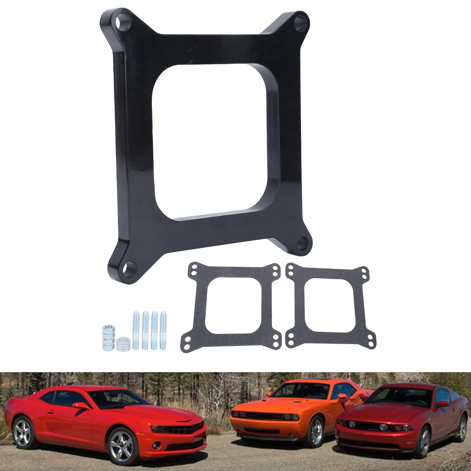Espaçador de carburador fenólico de 1/2 polegada, estilo centro aberto, substituição para holley 4150/4160, furo quadrado carb