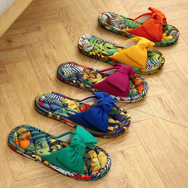 Three Layer Contrasting Color Home Indoor Cool Slippers Lightweight Noise Resistant Soft Sole Anti Slip Cloth Sole Slippers