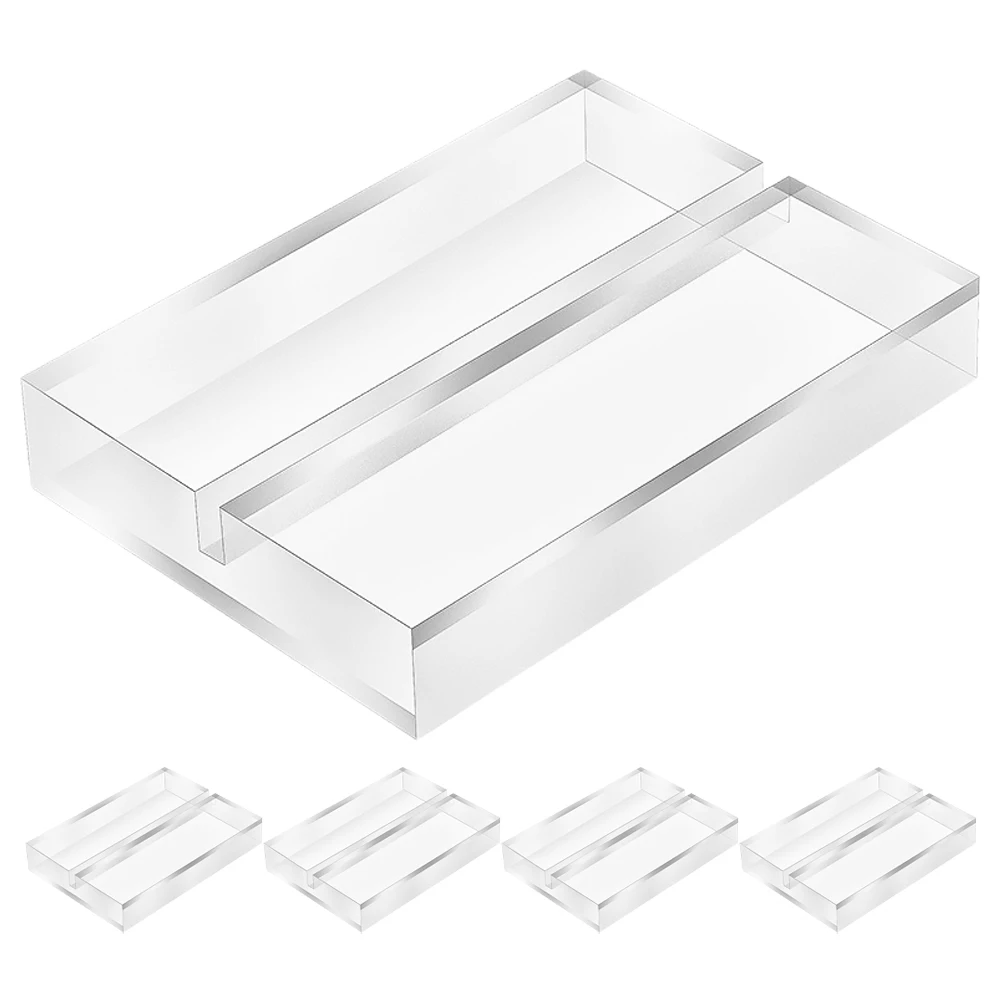 

5pcs Clear Acrylic Stand Transparent Sign Holder Wedding Table Number Display Sturdy Calendar Photo Card Plate Place Base Easy