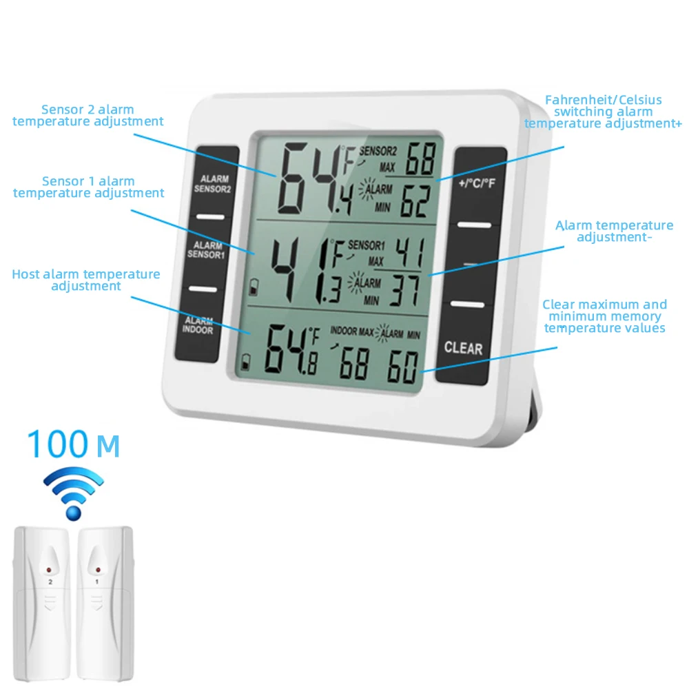 Wireless Electronic Accurate Indoor Outdoor Dual Temperature Thermometer Readings Convenient Wireless Easy-to-use Thermometer