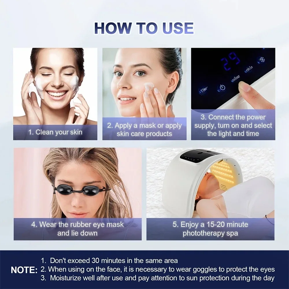 7 Colors LED Photon Machine Skin Rejuvenation Acne Skin Care With Nano Spray Skin Moisturizing Face&Body Mask Beauty Home Use