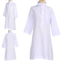 Ramadan Muslim Children Dress Jubba Thobe Turkey Boys White Kaftan Islamic Dubai Morocco Middle East Eid Arab Kids Prayer Robe