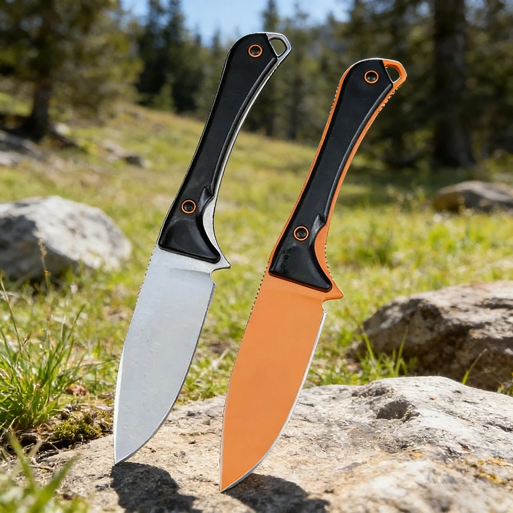 

BM 15201 Нож для высоты Нож Staright с D2 лезвиями Нейлоновая ручка из волокна Премиум Открытый незаменимый многоцелевой нож Инструменты Ножны