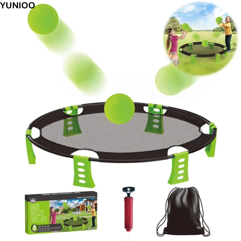 

Надувная портативная волейбольная система для игры с 2 мячами, складная, с сумкой для переноски