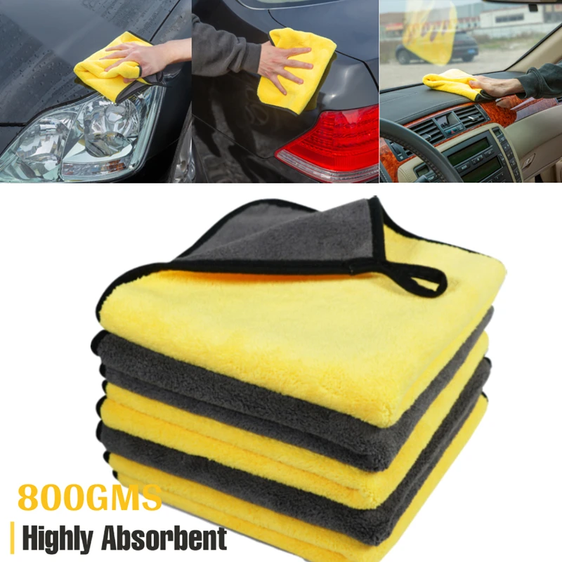 5Pcs Premium Microfiber Towels 16X16 Inch Washable Cleaning Cloths Drying Towel For Cleaning Car Windows Interior Detail