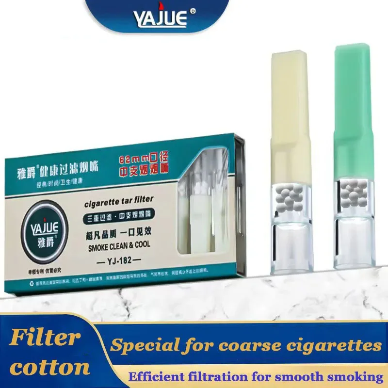 New 10PCS /packTobacco Cigarette Filter Disposable 8mm&6mm Cigarette 3Use Reduce Tar Filtration Cleaning Holder Converter