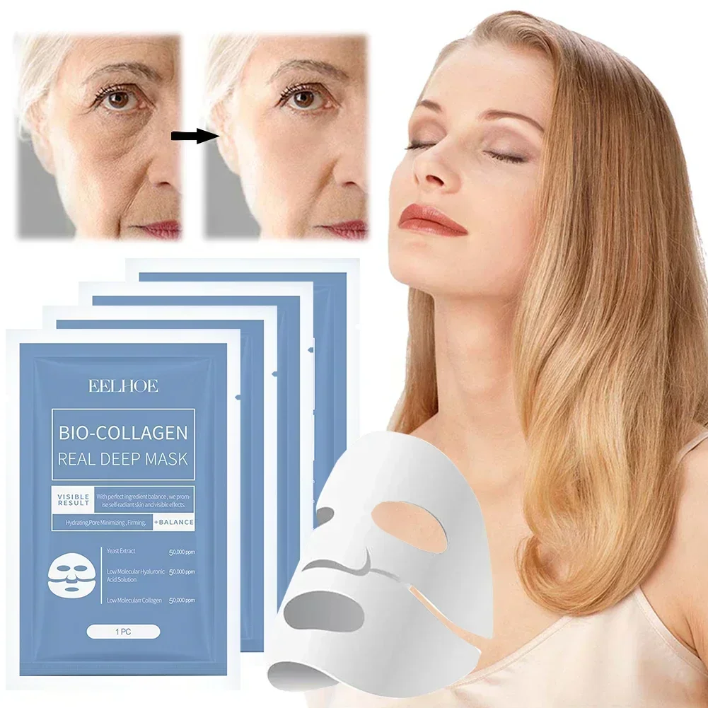 Collagen Anti Wrinkle Facial Mask Fade Face Fine Line Lift Firm Skin Anti-Aging Moisturizing Brighten Skin Care Korean Cosmetics