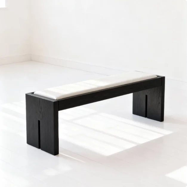 

#Creative Ash Wood Long Bench Designer Bedroom Bed End Stool Cloakroom Entryway Shoe Changing Stool Upholstered Dining Bench