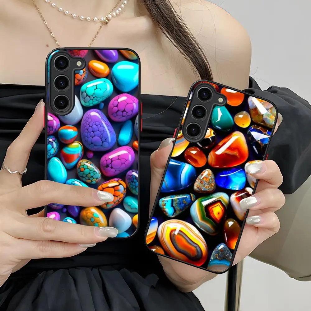 

Чехол для мобильного телефона с эстетическими камнями для Samsung Galaxy S25 S24 S23 S22 S21 Plus FE Ультрацветный силиконовый защитный чехол Pretty