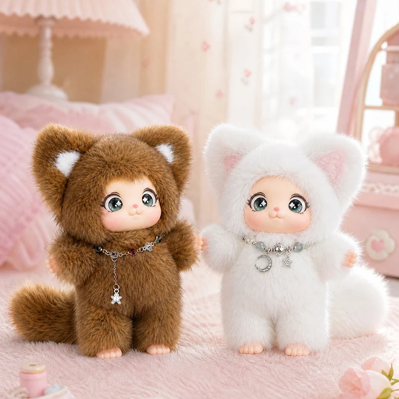 18cm New Cute Family Fox Plush Pendant Kawaii Animals Vinyl Face Plush Toy Premium Doll Enthusiasts Kids Hang Bag Decor Kids Toy view 4