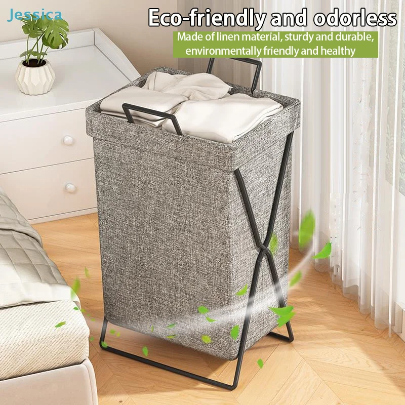 ♥Collapsible Fabric Laundry Hamper with Handles | Foldable Clothes Basket for Bedroom, Bathroom & Laundry Room