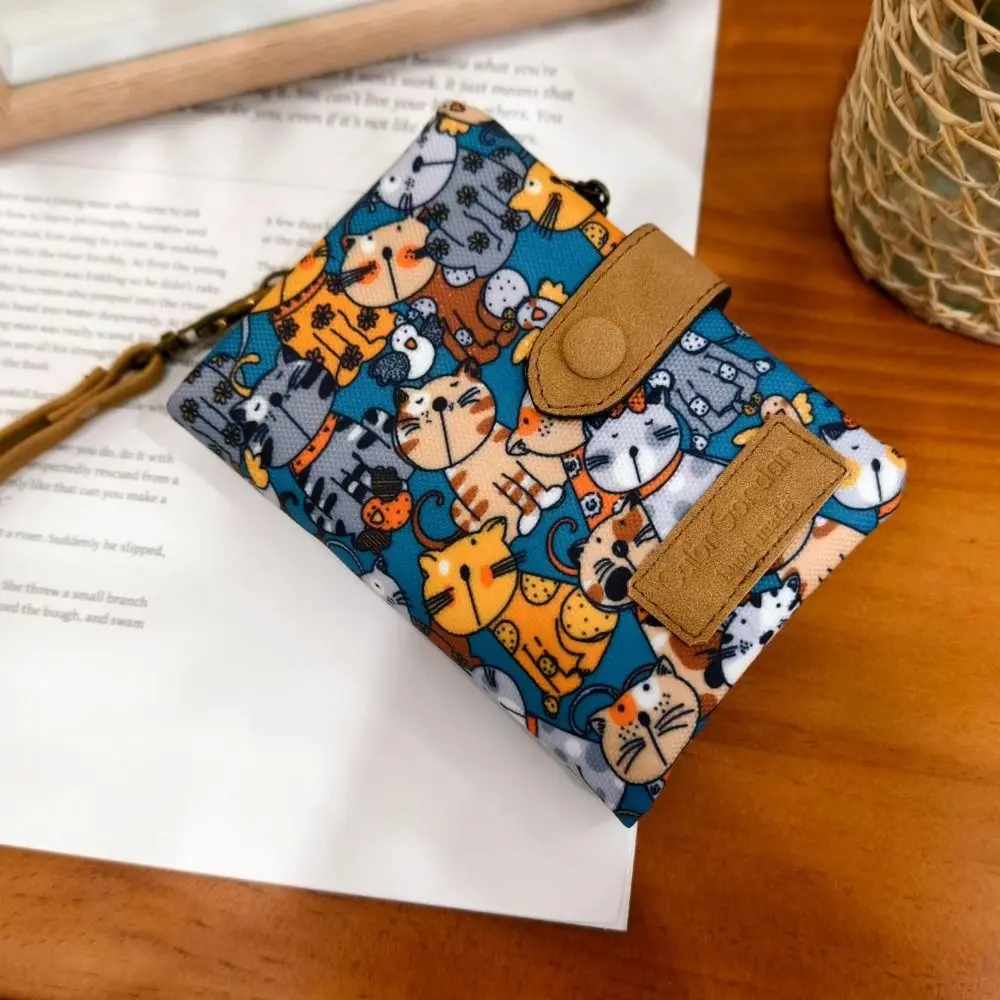 Cute Zipper Hasp Short Wallet PU Printing Coin Purse Leather-Capacity Card Holder Women Girl