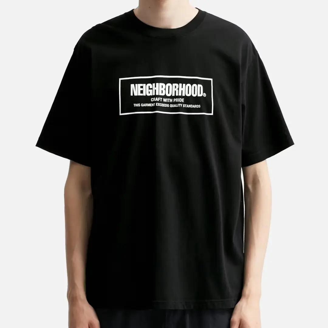 NEIGHBORHOOD Summer New Pure Cotton Unisex Crewneck Loose Fit Graphic Print Casual Short Sleeve T-Shirt Top