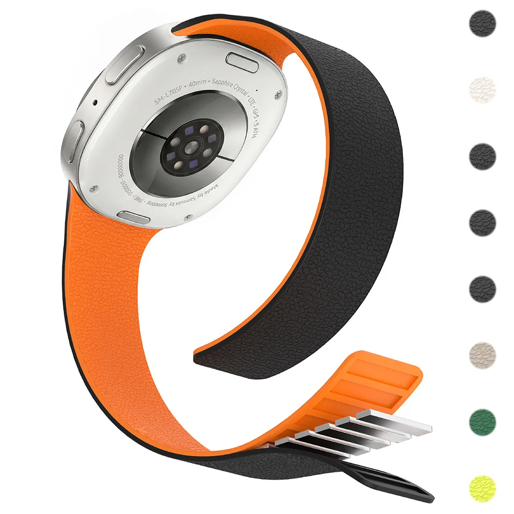 Magnetic Strap For Samsung Galaxy Watch 9 8 40mm 44mm correa Bracelet For Samsung Galaxy Watch 8 Classic 46mm Belt Lychee band
