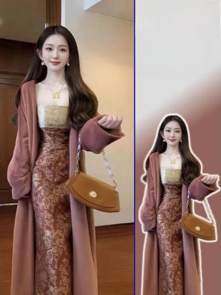 

Женский комплект больших размеров в китайском ретро-стиле: длинный кардиган с цветочной вышивкой и брюки, весенний, модный, повседневный, комфортный крой