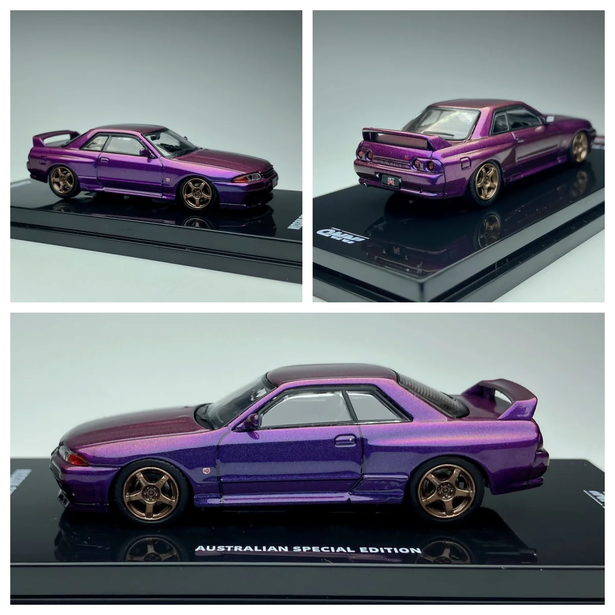 Inno 1:64 SKYLINE GT-R (R32) MIDNIGHT PURPLE AUSTRALIAN SPECIAL EDITION Model Diecast Metal Car
