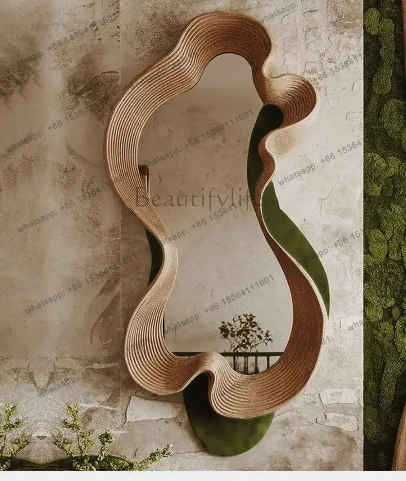 YJ Nordic art mirror wall hanging creative irregular shape entrance decorative mirror special-shaped fashion