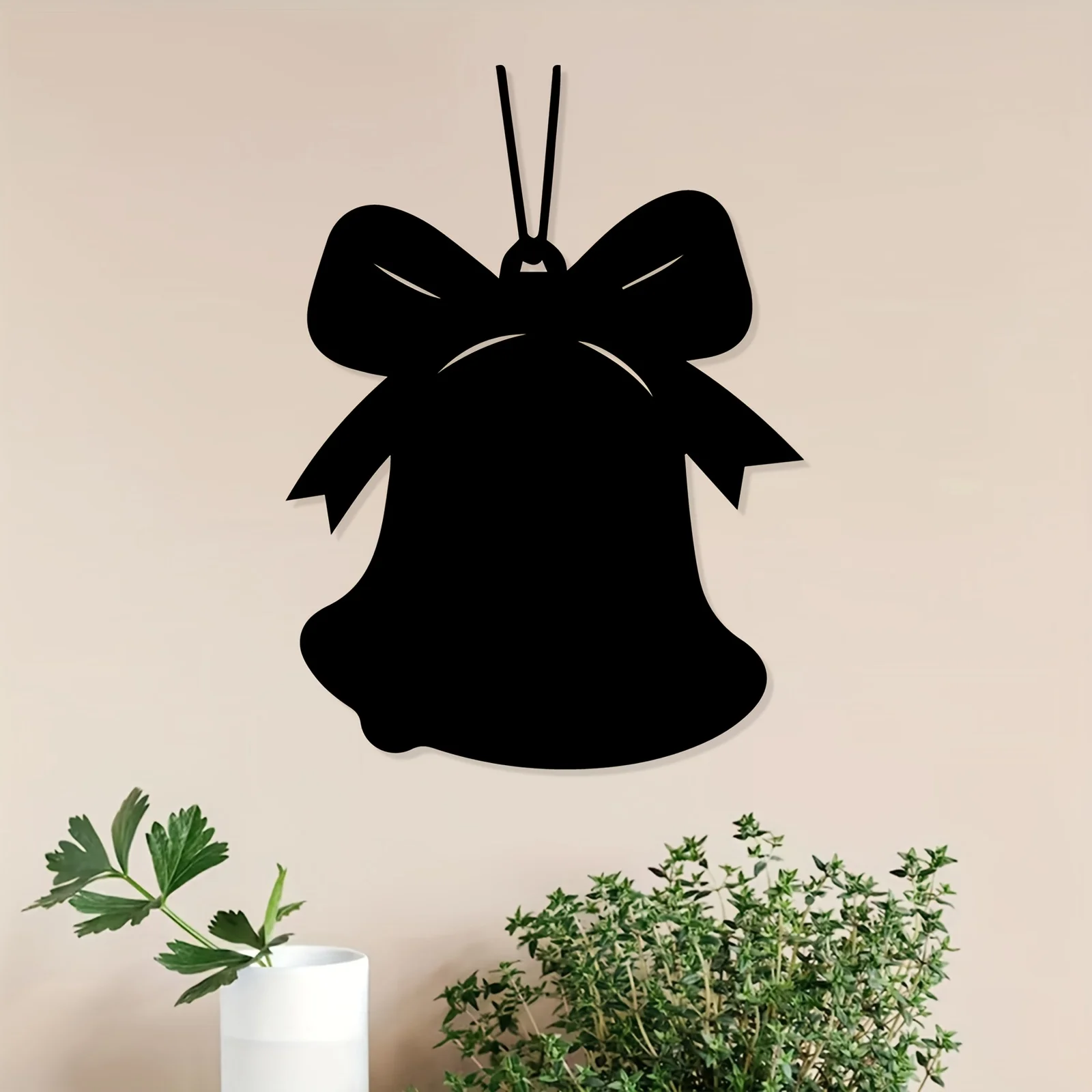 Bell Metal Wall Art Sculpture, Rust-Resistant Iron Bell Wall Mural, Powder-Coated Weatherproof Ornament, Indoor & Outdoor