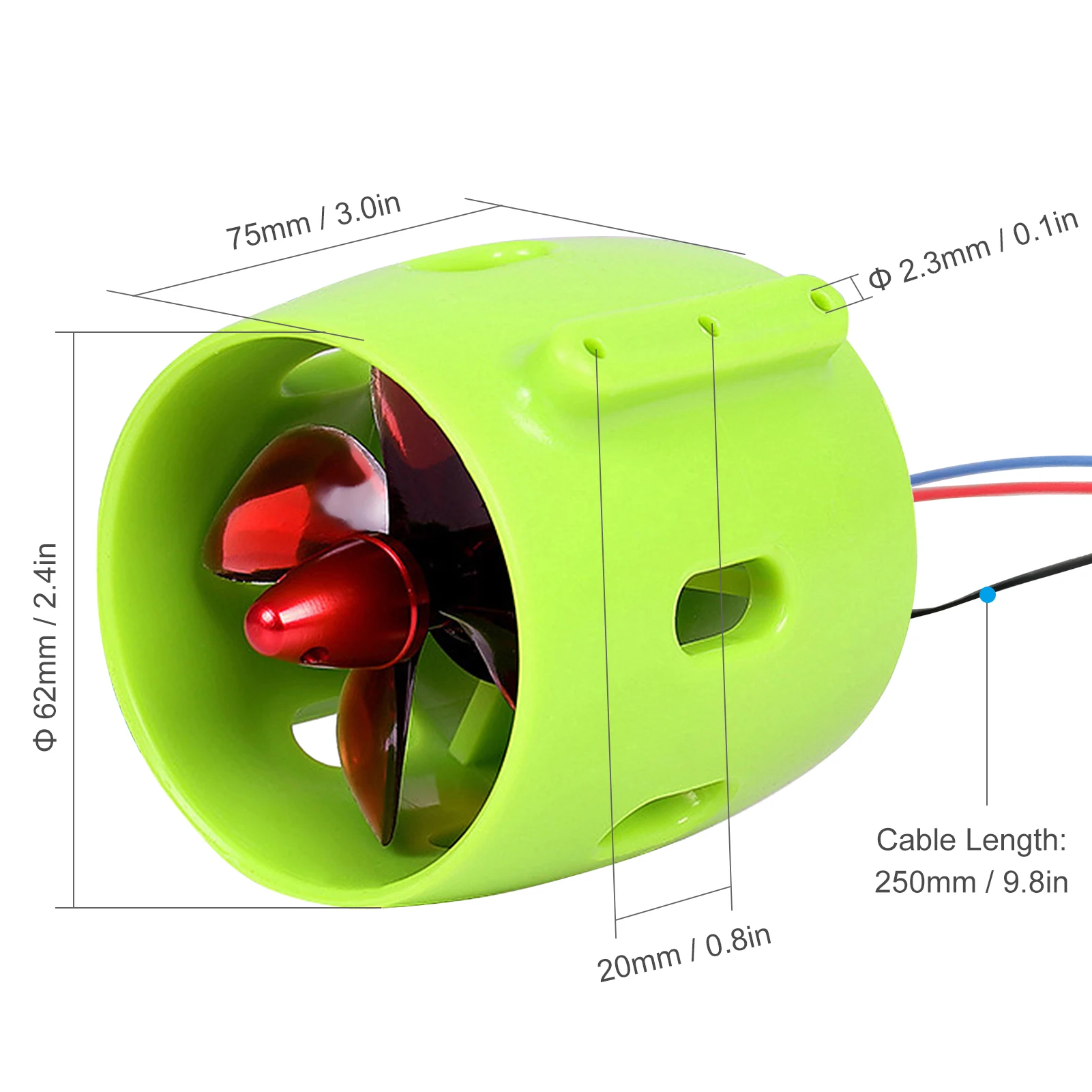 1000KV Underwater Brushless Motor Clockwise with with 4-Blade Propellers 12-24V Waterproof Electric Motor Drive Engine