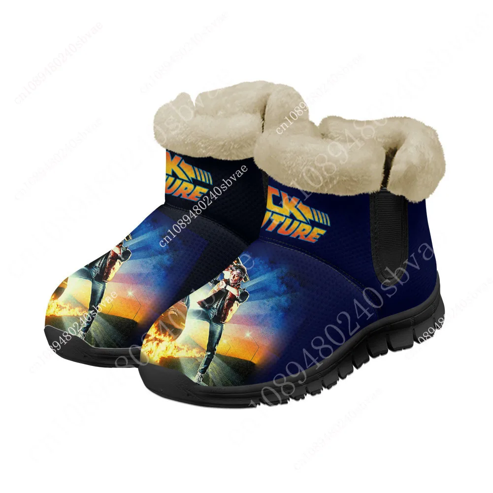 

Back To The Future Delorean Snow Boots Mens Womens Teenager Shoes Keep Warm Boot Casual Lightweight Sports Custom Sneakers