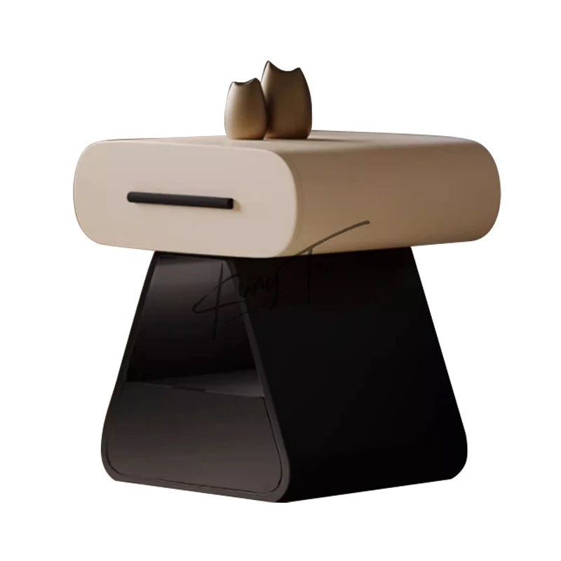 Modern simple bedside table Lightweight luxury small bedroom Small size storage bedside table