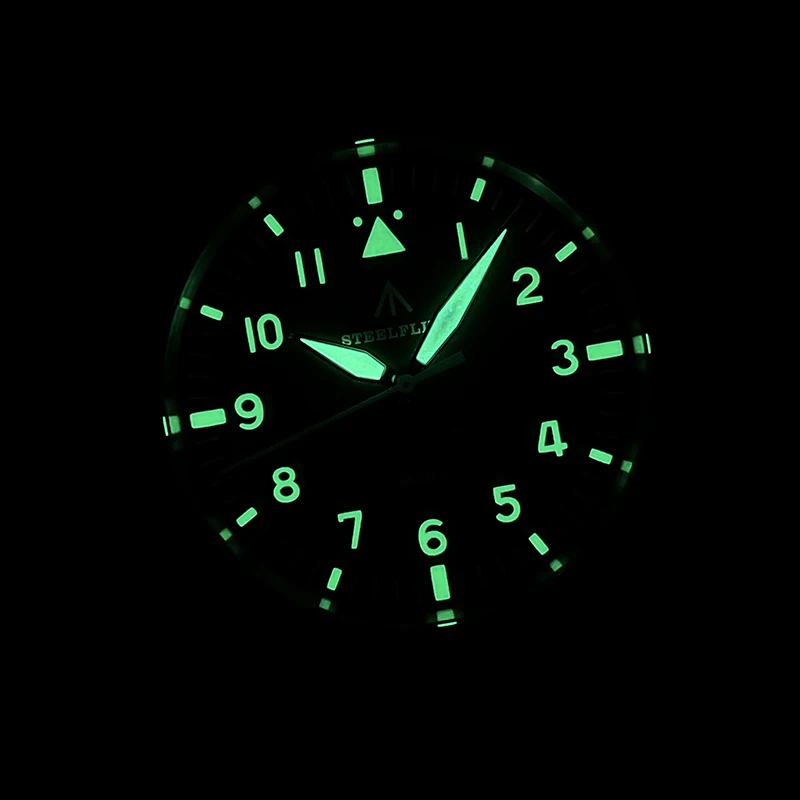 STEELDIVE Mens Pilot Watches Military Sport Watch 39mm Sport Quartz Wristwatch 200m Waterproof C3 Luminous Sapphire VH31