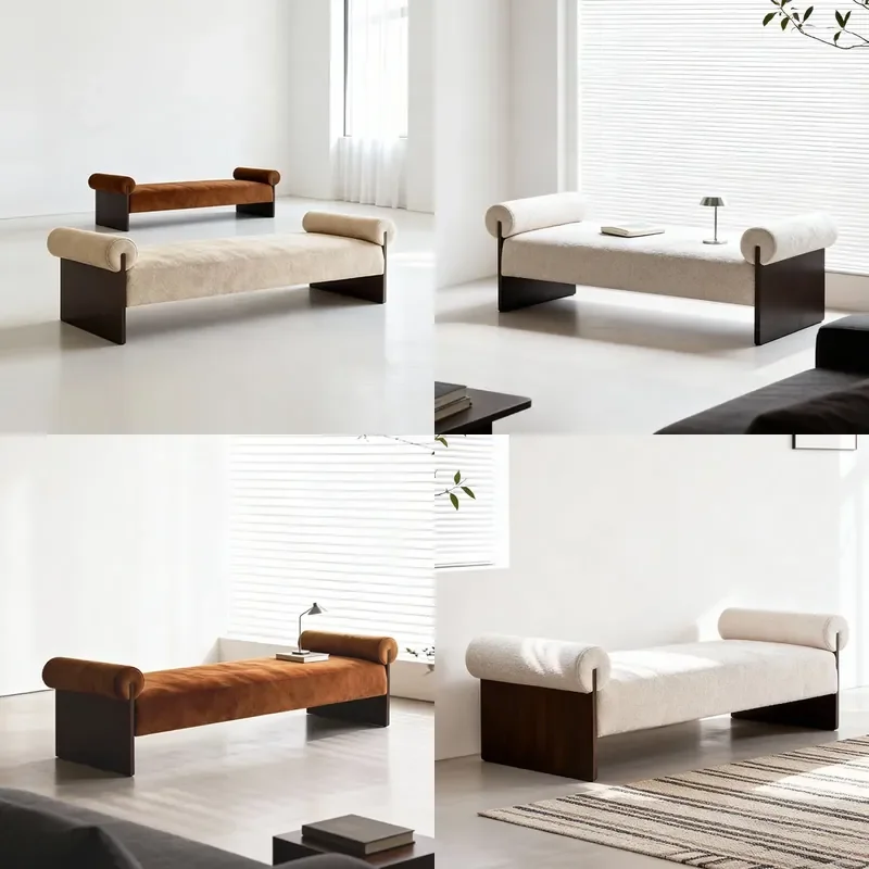 Italian Modern Minimalist Bench for Salon Hotel Bar Cafe Clubhouse Reception Area Stylish Seating Furniture